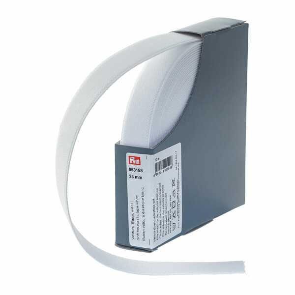 Velour-Elastic 25 mm weiß 953158