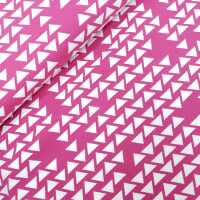 Vera Baumwolljersey geometrrisch pink, weiß