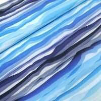 Wavy Stripes by Lycklig Design Baumwolljersey Wellen Farbverlauf hell, blau