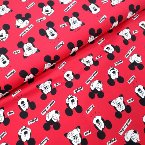 Disney Jersey Mickey Baumwolljersey Micky Maus rot, schwarz, weiß