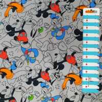 Disney Mickey French Terry Micky Maus grau, orange, grün, blau, schwarz