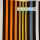 Dallas Viskosejersey gestreift schwarz, grau, gelb, orange