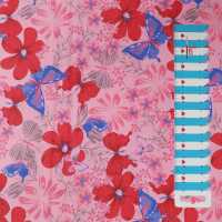 Mandy Baumwolle Blumen mit Schmetterlingen rosa, rot, blau