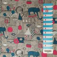 Nancy Baumwolle Elefant Muster Mix, Batist grau, petrol, pink, weiß