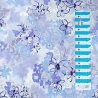Berit Polyester Blumen flieder, himmelblau, weiß