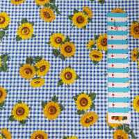 Sunflower Farm Patchworkstoff Sonnenblumen, kariert blau,...