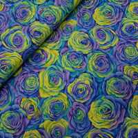 Rainbow Rose by Fabric Freedom Patchworkstoff Rosen kiwi, lila