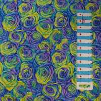 Rainbow Rose by Fabric Freedom Patchworkstoff Rosen kiwi, lila