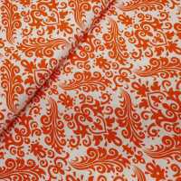 Cotton Damask Patchworkstoff Ornamente weiß, orange