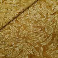 Java Batiks Patchworkstoff Batik Blätter braun, beige
