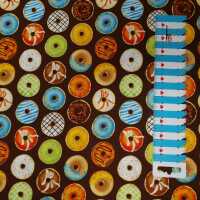 Java Time Patchworkstoff Donuts braun