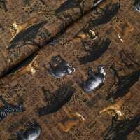 Serengeti - Quilt Patchworkstoff afrikanische Tiere braun