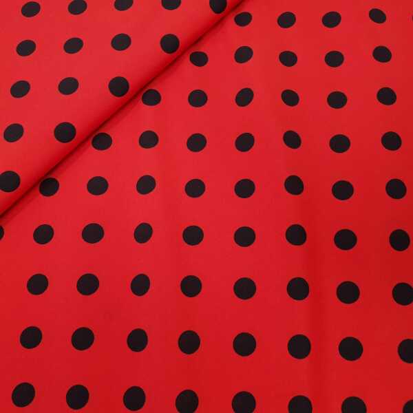 Lanzarote Polyester Punkte rot, schwarz