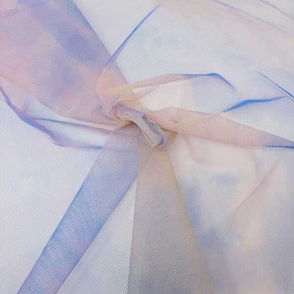 Waben Tüll Regenbogen lila, blau, gelb grün Ideal für