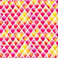 Crystal Magic by lycklig design Baumwolljersey Rauten mit Batikoptik weiß, pink, gelb