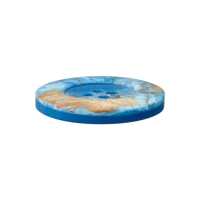 Polyesterknopf 4-Loch blau marmoriert 20mm x 3mm