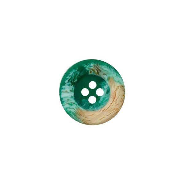 Polyesterknopf 4-Loch dunkelgrün marmoriert