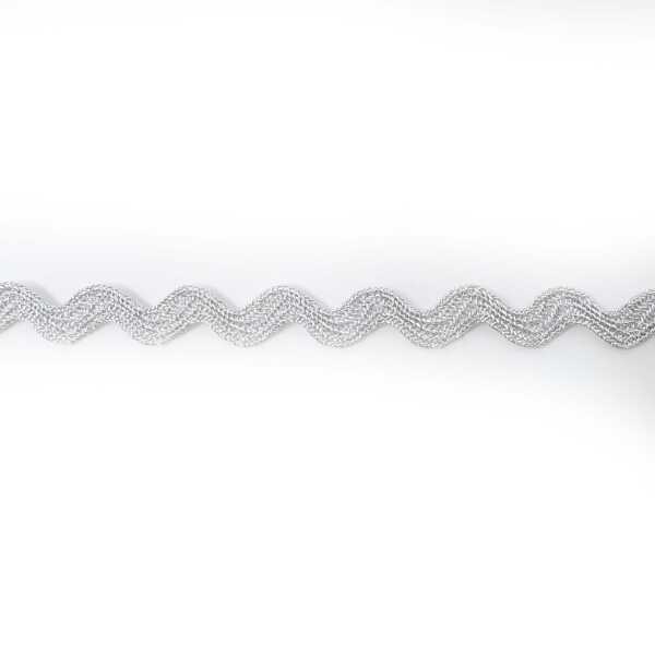 Brokat Zackenlitze 8mm silber
