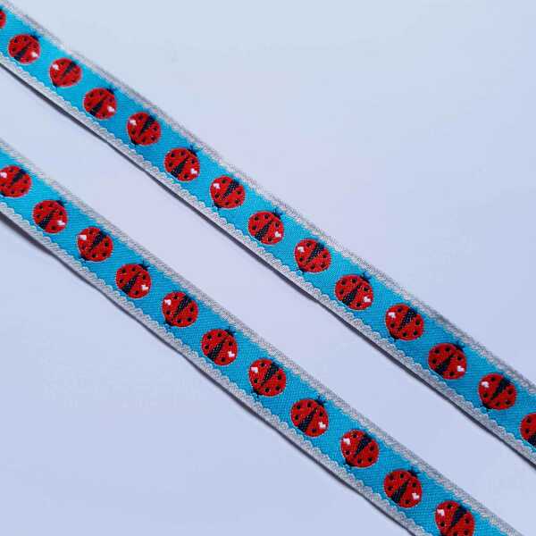 Farbenmix Ladybird hellblau Webband 12mm