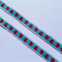 Farbenmix Ladybird hellblau Webband 12mm