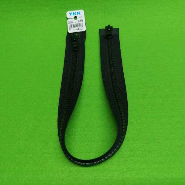 YKK Reißverschluss, Zweiwege 45cm, Fb. 580 schwarz Kunststoffzähnchen
