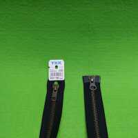 YKK Reißverschluss  Zweiwege 60cm, Fb. 580 schwarz, Metall Antik Gold