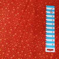 Season Greetings Patchworkstoff, Sterne, rot gold
