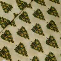 Victorian Christmas Patchworkstoff, Tannenbäume, beige