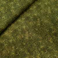 Kimono Rose Patchworkstoff, Ranken, grün, gold