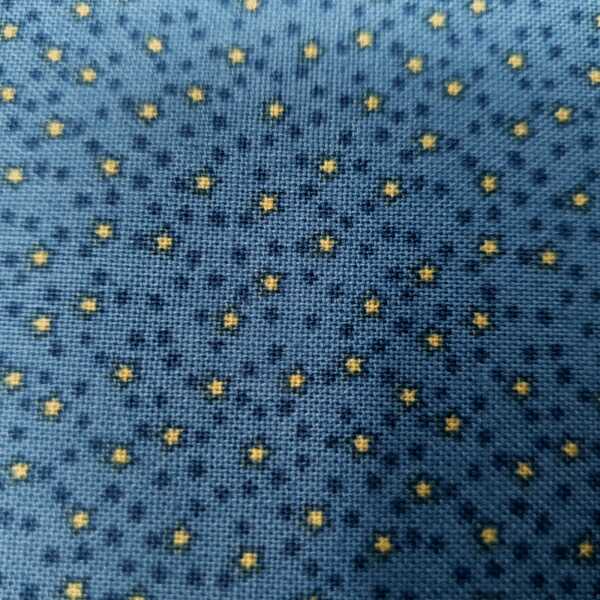 Spangled Patchworkstoff, Sterne, blau, gelb