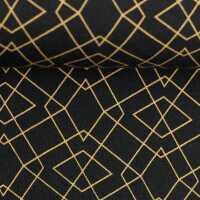 Klaas Baumwolljersey, geometrisch, schwarz, beige