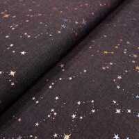 Jeans Foliendruck Sterne dunkelblau bunt