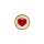 Polyesterknopf 2-Loch, Herz, 11mm, rot