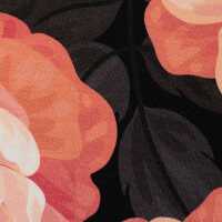 Melli French Terry, Blüten, schwarz/rosa
