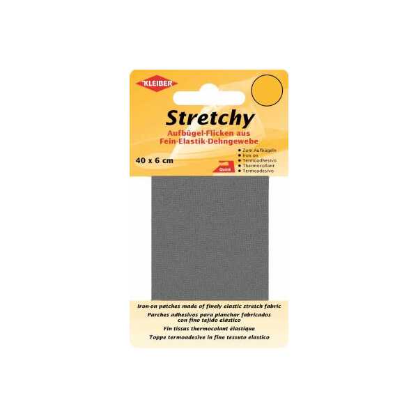 Stretchy Bügel-Flicken 40cm x 6cm grau