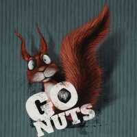 Go Nuts by Thorsten Berger French Terry Panel 85cm Eichhörnchen grau