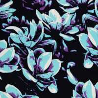Distorted Blooms by Thorsten Berger Viskose Webware, blau