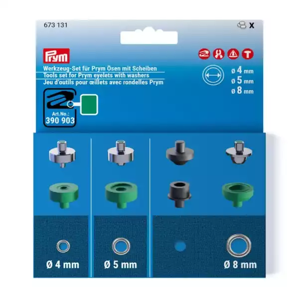 Werkzeug-Set für Prym Ösen mit Scheiben, 4, 5 und 8 mm 673131