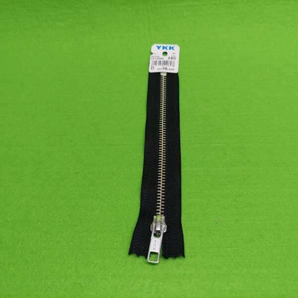 YKK Metall-Reißverschluss silber nicht teilbar 5mm 16cm, Fb.580 schwarz