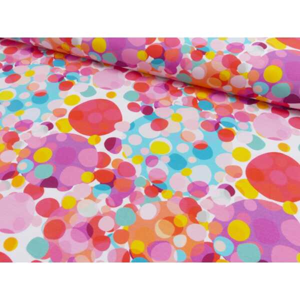 Happy Dots Baumwoll Jersey Digital Druck Kreise pink/bunt