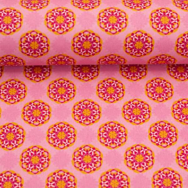 Bilbao, Baumwolle Webware grafische Blüten, rosa