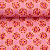 Bilbao, Baumwolle Webware grafische Blüten, rosa