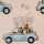 Girona Jersey Baumwolle Tiere im Auto, natur, bunt