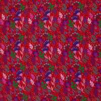 In Full Bloom by Emjo-Design Viskose Webware, Blumen, rot