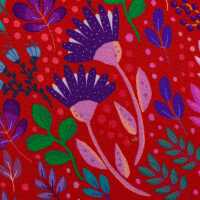 In Full Bloom by Emjo-Design Viskose Webware, Blumen, rot