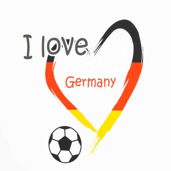 Soccer, Jersey Baumwolle, I Love Germany, weiß Panel ca. 85cm
