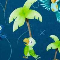 Ahoi! by  mrs Mint design Jersey Baumwolle Papageien petrol