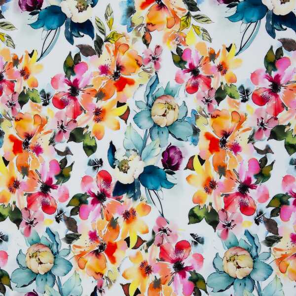 Lena Jersey Baumwolle Blumen bunt