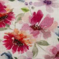 Thea , **Restschrumpfwert ca. 10%** - Musselin, Double Blumen, pink/blau/weiß