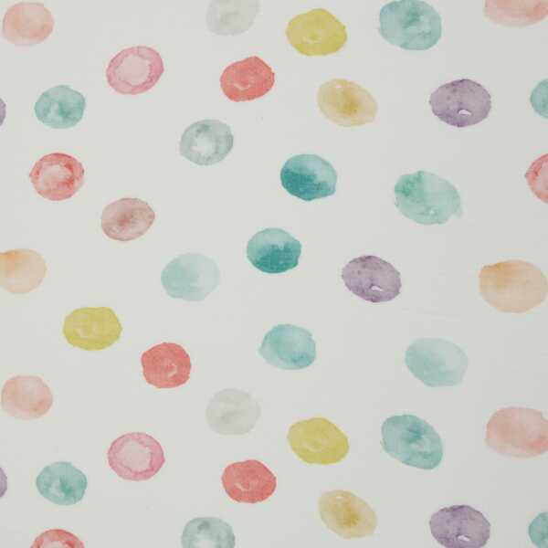 Thea , **Restschrumpfwert ca. 10%** - Musselin, Double Tupfen, bunt/smaragd/weiß